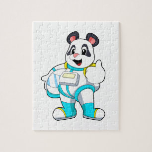 Quebra-cabeça Panda como astronauta com fantasia