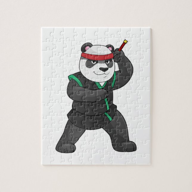 Quebra-cabeça Panda como Ninja em Figurino (Vertical)