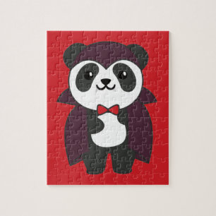 Quebra-cabeça Panda Halloween Cute Devil Kids Vampire Costume Ji