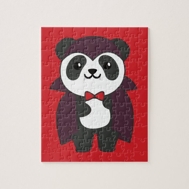 Quebra-cabeça Panda Halloween Cute Devil Kids Vampire Costume Ji (Vertical)