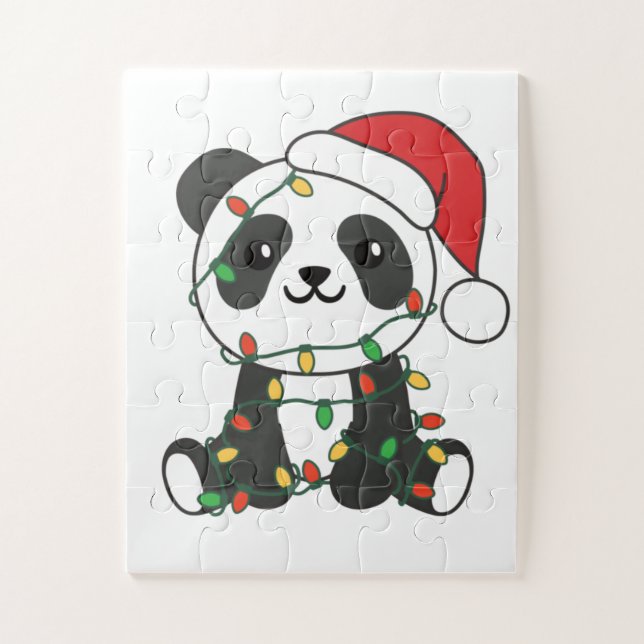 Quebra-cabeça Panda Natal Animais de inverno Pandas Jigserl Puzz (Vertical)