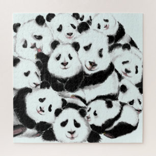 Quebra-cabeça Pandas - Pandemia - Grandes Abraços - Coleção de D
