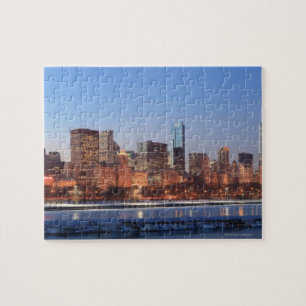 Quebra-cabeça Panorama de Chicago, Illinois através do lago
