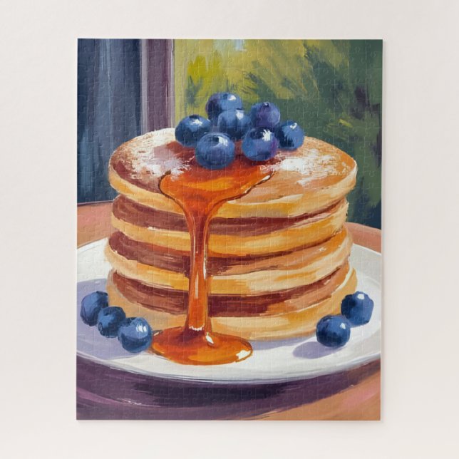 Quebra-cabeça Panquecas de Mirtilo | Pintura a Óleo (Vertical)
