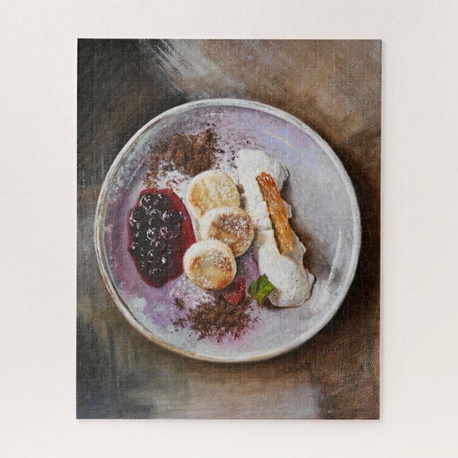 Quebra-cabeça Panquecas de queijo com Berries - Comida Gourmet (Vertical)