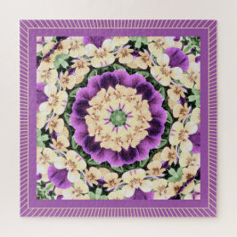 Quebra-cabeça Pansies Mandala: Roxo Antiquado