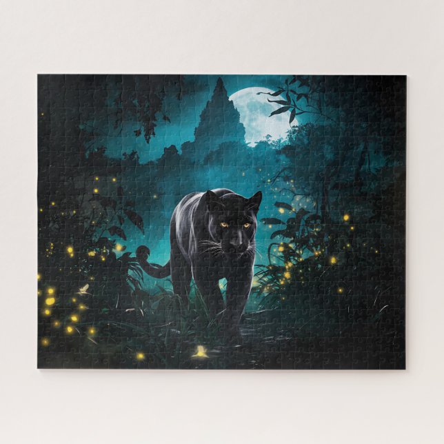 Quebra-cabeça Pantera Negra Prowes Sob Lua Cheia (Horizontal)