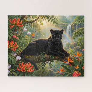Quebra-cabeça Pantera Negra Quênia Flores da Selva Cachoeira