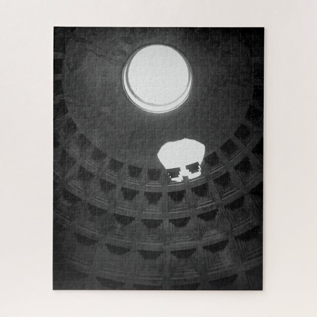 Quebra-cabeça Pantheon Light Skull Roma Itália Preto e Branco (Vertical)