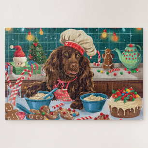 Quebra-cabeça Pão de Natal do Field Spaniel: Natal Festivo