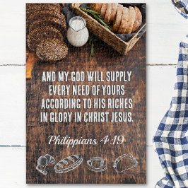 Quebra-cabeça Pão | Philippians 4:19 Bíblia Verso 8 x 10 ou supe