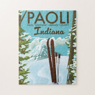 Quebra-cabeça Paoli Orange County Indiana Ski poster