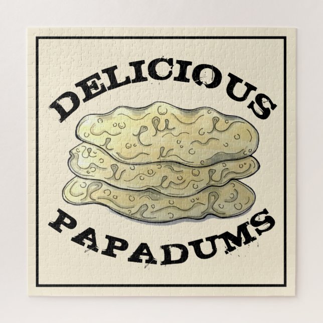 Quebra-cabeça Papadums Indianos, Comida de Takeaway Flatbreads (Vertical)