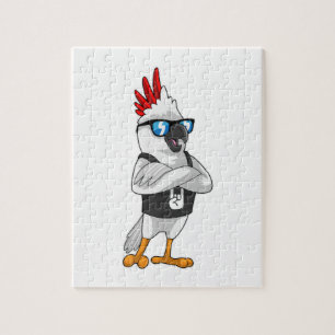 Quebra-cabeça Papagaio como músico com óculos escuros