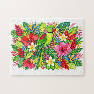 Quebra-cabeça Papagaio-de-colar Frangipani Tropical Strelítzia