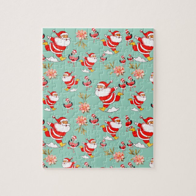 Quebra-cabeça Papagaio de Natal Tropical do Papai Noel (Vertical)