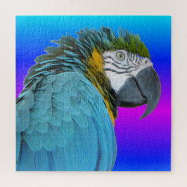 Quebra-cabeça Papagaio Quebra-cabeça: Macaw Amarelo Azul