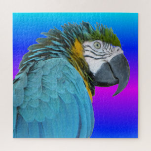 Quebra-cabeça Papagaio Quebra-cabeça: Macaw Amarelo Azul