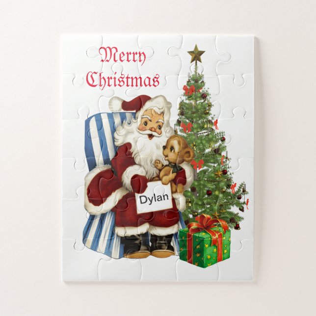 Quebra-cabeça Papai Noel Antigo Super Dimensionado (Vertical)