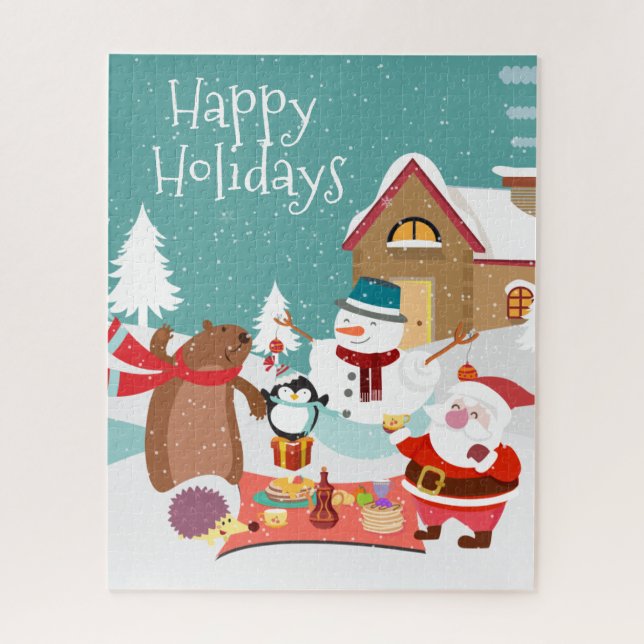 Quebra-cabeça Papai noel de Natal (Vertical)