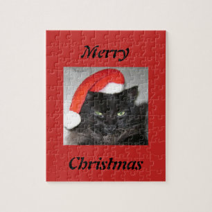 Quebra-cabeça Papai noel de Natal para Gato