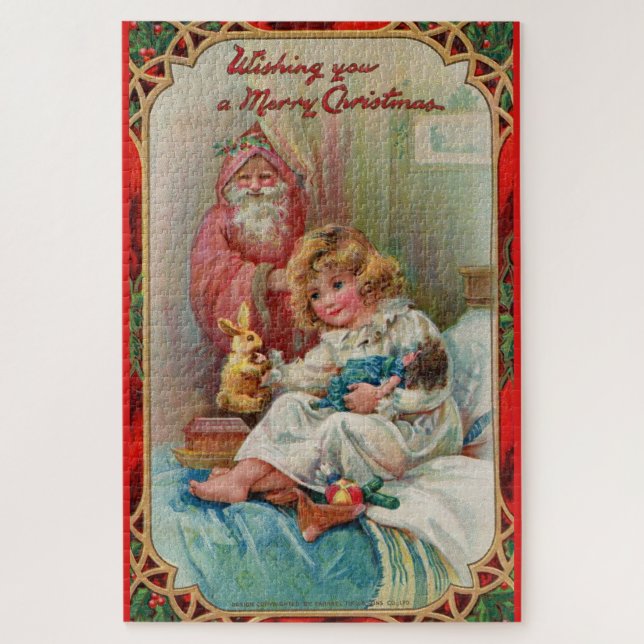 Quebra-cabeça Papai Noel desejando um feliz Natal para você (Vertical)