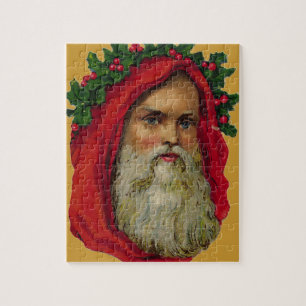 Quebra-cabeça Papai noel do vintage com grinalda