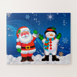 Quebra-cabeça Papai Noel e Boneco de Neve