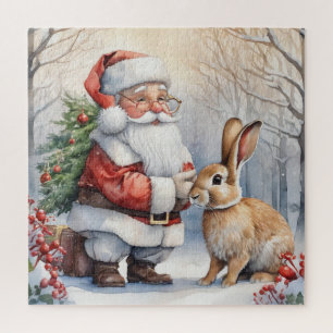 Quebra-cabeça Papai Noel e Bunny