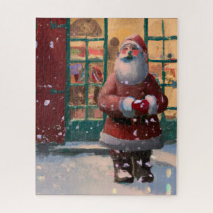 Quebra-cabeça Papai Noel em frente à Arte AI do Compro Brinquedo
