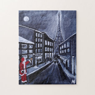 Quebra-cabeça Papai Noel em Paris Pintura de Alfred Fox