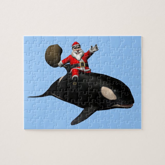 Quebra-cabeça Papai Noel Está Andando Em Orca (Horizontal)