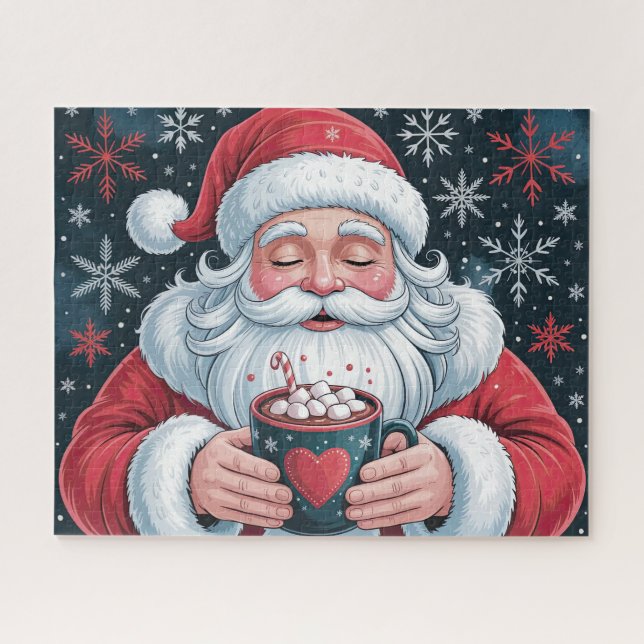 Quebra-cabeça Papai Noel Natalício Festivo (Horizontal)