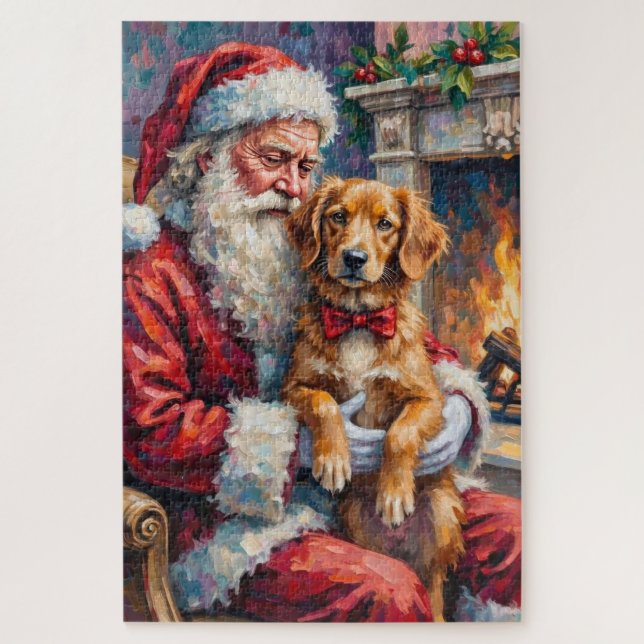 Quebra-cabeça Papai Noel Nova Scotia Duck Tolling Retriever  (Vertical)