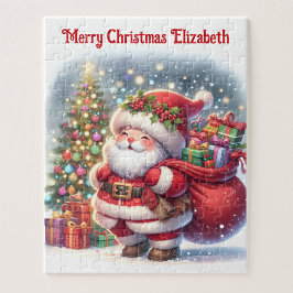 Quebra-cabeça Papai Noel Personaliza o Presente Infantil