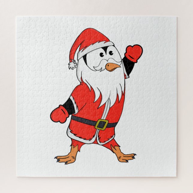 Quebra-cabeça Papai Noel Pinguim Pronta para o Natal (Vertical)
