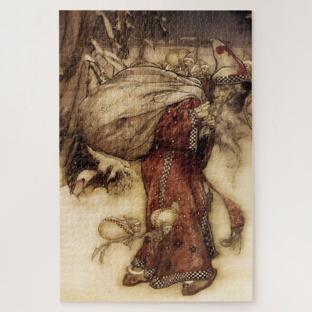 Quebra-cabeça “Papai Noel” por Arthur Rackham (Vertical)