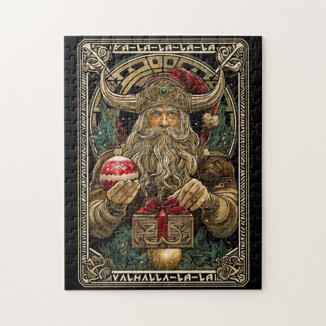 Quebra-cabeça Papai Noel Viking engraçado Valhalla Natal Yule  (Vertical)