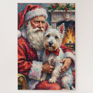 Quebra-cabeça Papai Noel West Highland White Terrier Natal