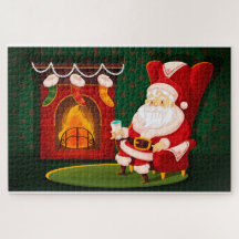 Papais noeis balançando pela Lareira