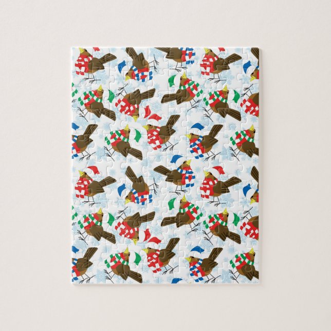 Quebra-cabeça papais noeis de aves do natal (Vertical)