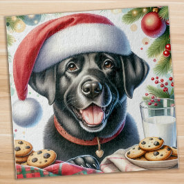 Quebra-cabeça Papais noeis de Cachorro do Labrador Cookies Natal