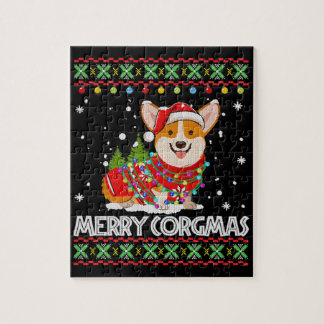 Quebra-cabeça Papais noeis de Feliz de Cachorro Corgi