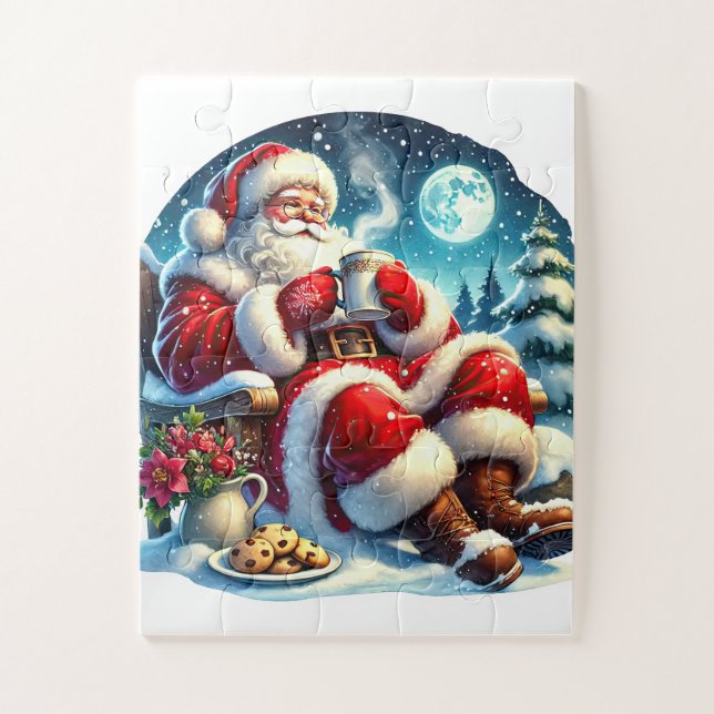 Quebra-cabeça Papais noeis de Natal Cacau Feriado (Vertical)