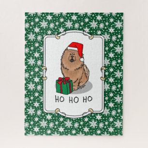 Quebra-cabeça Papais noeis de Natal Cachorro de Vaca (canela)
