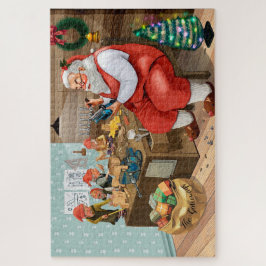 Quebra-cabeça Papais noeis de Natal Elves Monograma Tradição Fol