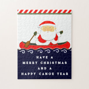 Quebra-cabeça Papais noeis de Natal Kayaking