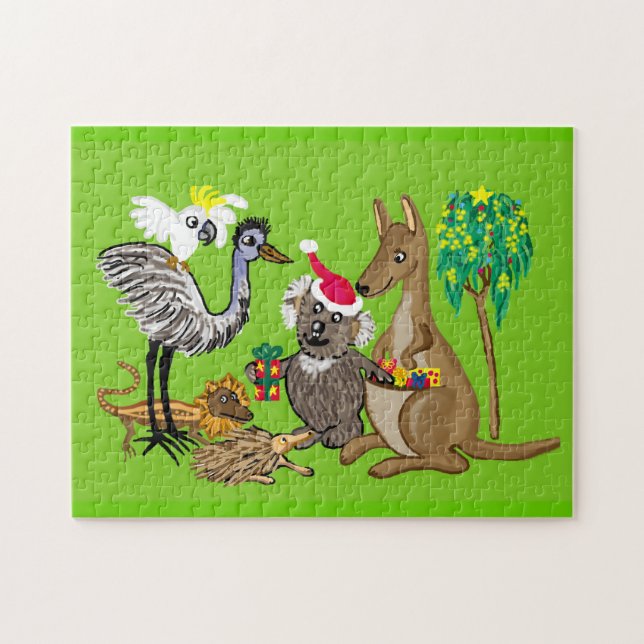 Quebra-cabeça Papais noeis de Natal Koala (Horizontal)