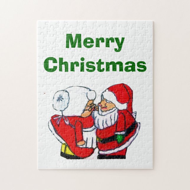 Quebra-cabeça PAPAIS NOEIS E SRA. CLAUSE CHRISTMAS KISS quebra-c (Vertical)