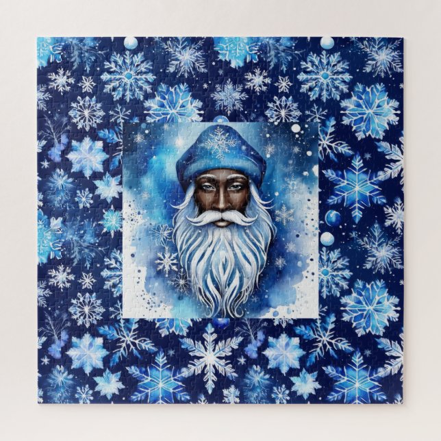 Quebra-cabeça Papais noeis em azul (Vertical)